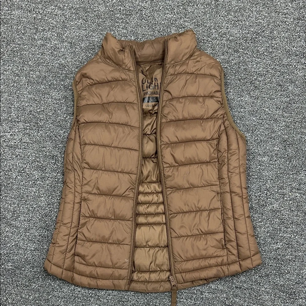Tan Puffer Vest - Picture 1 of 3